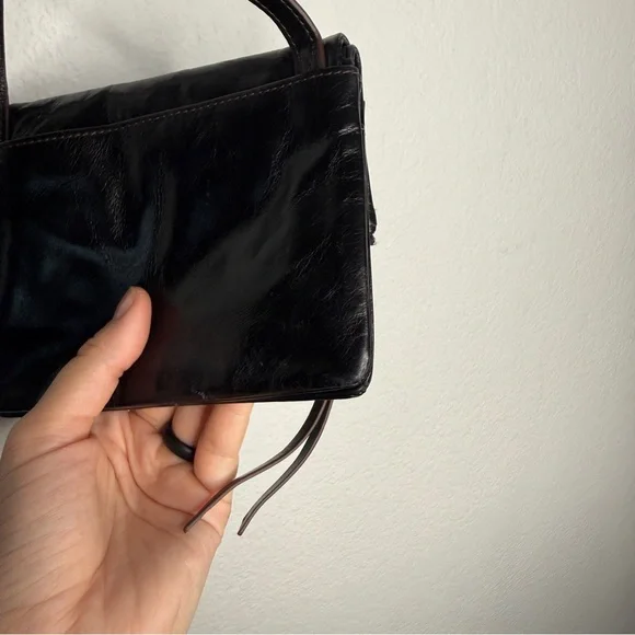 Hobo Bag Glade Crossbody Black Leather Adjustable Strap Multi Pocket - Picture 5 of 16